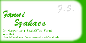 fanni szakacs business card